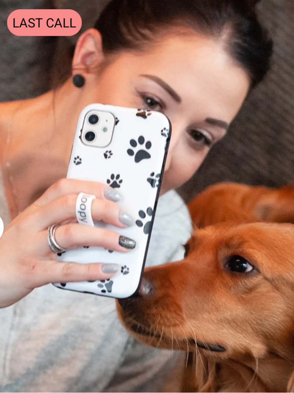 iPhone 16 Plus loopy doggy paw print case & holder/bag “stop the drop” NEW! - Picture 11 of 16